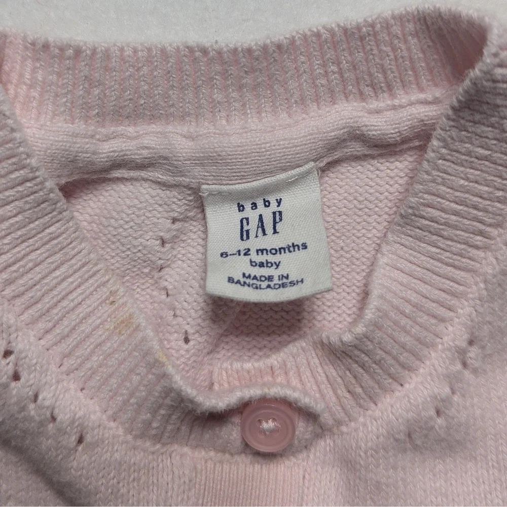 Baby Gap‎ Pink Pointelle Knit Cardigan | 6–12 Months  Brand: Baby Gap